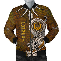 Pohnpei Men's Bomber Jacket - Polynesian Boar Tusk - Polynesian Pride