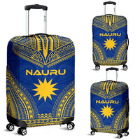 Nauru Flag Polynesian Chief Luggage Cover Blue - Polynesian Pride
