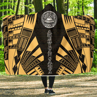 American Samoa Hooded Blanket - Polynesian Tattoo Gold Hooded Blanket Gold - Polynesian Pride