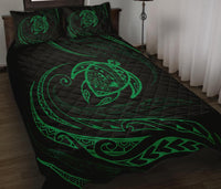 Hawaii Turtle Quilt Bed Set - Green - Frida Style - Polynesian Pride