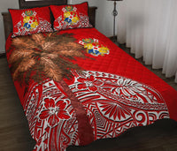 Tonga Quilt Bed Set - Polynesian Palm Tree Flag - Polynesian Pride