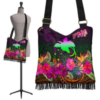 Papua New Guinea Crossbody Boho Handbag - Summer Hibiscus One Style One Size Reggae - Polynesian Pride