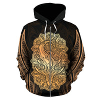 Wild Shark Polynesian Zip up Hoodie - Polynesian Pride