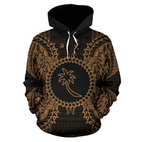 Chuuk Polynesian ll Over Hoodie Map Gold - Polynesian Pride