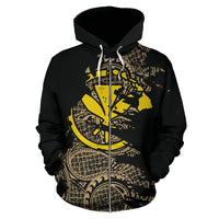 Hawaii Zip up Hoodie Hawaii Kanaka Maoli Polynesian Tattoo - Polynesian Pride