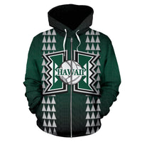 Polynesian Hawaii Zip up Hoodie Volleyball Hawaiian Pattern - Polynesian Pride