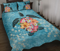 Hawaii Turtle Hibiscus Plumeria Quilt Bed Set - Polynesian Pride