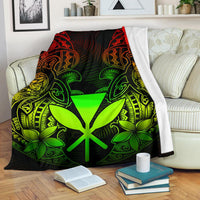 Polynesian Hawaii (Kanaka Maoli) Premium Blanket - Reggae Turtle Homeland White - Polynesian Pride