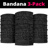 Polynesian Hawaiian Style Tribal Tattoo Gray Bandana 3 - Pack - Polynesian Pride