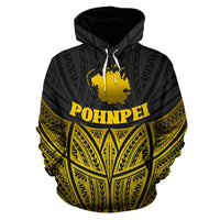 Pohnpei Polynesian Hoodie Gold Pride Map nd Seal - Polynesian Pride