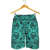Polynesian Kakau Turtle Turquoise Men's Short - Polynesian Pride