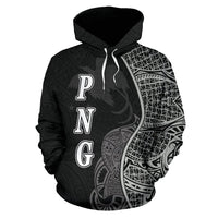 Papua New Guinea Polynesian Hoodie Coconut Tree Black - Polynesian Pride