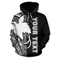 Papua New Guinea Polynesian ll Over Custom Hoodie White Line - Polynesian Pride