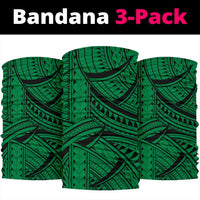 Polynesian Lines Tatau Green Unisex Bandana One Size Green - Polynesian Pride