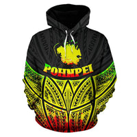 Pohnpei Polynesian Hoodie Reggae Pride Map nd Seal - Polynesian Pride