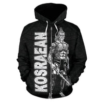 Kosrae Polynesian Zip up Hoodie Micronesia Kosraean Warrior - Polynesian Pride