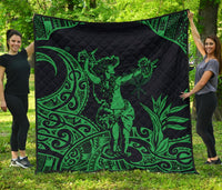Polynesian Hawaii Premium Quilt - Hula Girl Green - Polynesian Pride