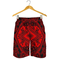 Polynesian Plumeria Mix Red Black Men's Short - Polynesian Pride