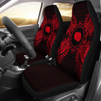 Cook Islands Car Seat Cover - Cook Islands FLag Map Red Universal Fit Red - Polynesian Pride