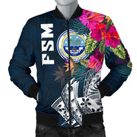 Federated States Of Micronesia Men's Bomber Jacket - Summer Vibes Blue - Polynesian Pride