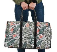 Tropical Palm Leaves And Flowers Hawaii Travel Bag Travel Bag One size Black - Polynesian Pride