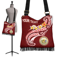 Hawaii Personalised Crossbody Boho Handbag - Hawaii Seal Polynesian Patterns Plumeria - Polynesian Pride