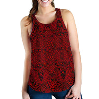 Polynesian Lauhala Mix Red Women's Racerback Tank Top Red - Polynesian Pride