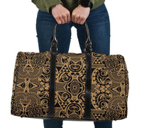 Polynesian Kakau Turtle Gold Hawaii Travel Bag Travel Bag One size Gold - Polynesian Pride