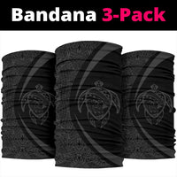 Hawaiian Bandana Turtle Map Polynesian Bandana 3-Pack - Circle Style Gray - Polynesian Pride
