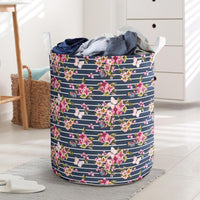 Tropical Butterfly Pink Hawaii Laundry Basket Laundry Basket One Size Pink - Polynesian Pride