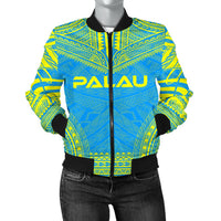 Palau Flag Polynesian Chief Women'S Bomber Jacket Blue - Polynesian Pride