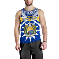 Nauru Rugby Men Tank Top Symbol Star Polynesian Blue - Polynesian Pride