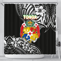 Mate Ma'a Tonga Rugby Shower Curtain Polynesian Unique Vibes - Black 177 x 172 (cm) Black - Polynesian Pride