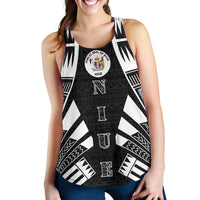 Niue Women Racerback Tank - Polynesian Tattoo Black Black - Polynesian Pride