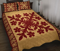 Hawaiian Quilt Pattern Flower Skillful Quilt Bed Set - Polynesian Pride