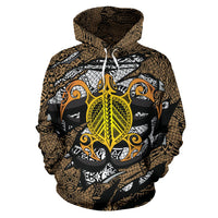 Honu Polynesian Gold Hawaii Turtle Hoodie - Polynesian Pride