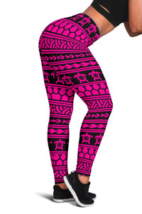 Polynesian Tattoo Tribal Pink Hawaii Women's Leggings AH Pink - Polynesian Pride