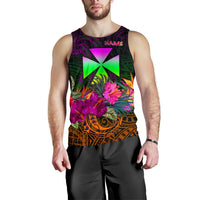 Wallis and Futuna Personalised Men's Tank Top - Summer Hibiscus - Polynesian Pride