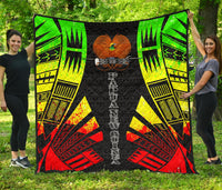 Papua New Guinea Premium Quilt - Papua New Guinea Coat Of Arsms Polynesian Reggae Tattoo - Polynesian Pride