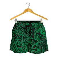 Polynesian Hawaiian Style Tribal Tattoo Green Women's Short - Polynesian Pride