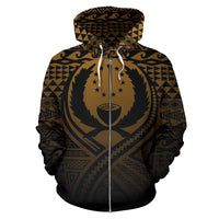 Pohnpei All Over Zip up Hoodie Lift up Gold - Polynesian Pride