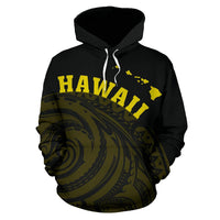 Hawaii Polynesia Hoodie Yellow Tatau Style - Polynesian Pride