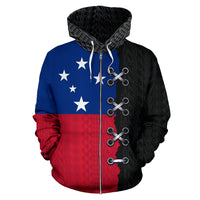 Samoa Polynesian Zip up Hoodie Sewing Style - Polynesian Pride