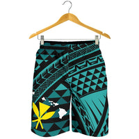 Hawaii Men Short - Blue Hawaiian Tribal Seamless Pattern - Polynesian Pride