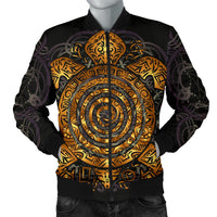 Polynesian Bomber Jacket - Sea Turtle Gold - Men Black - Gold - Polynesian Pride