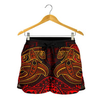 American Samoa Women's Shorts - Red Shark Polynesian Tattoo - Polynesian Pride