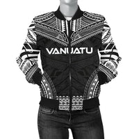 Vanuatu Polynesian Chief Women'S Bomber Jacket - Black Version Black - Polynesian Pride