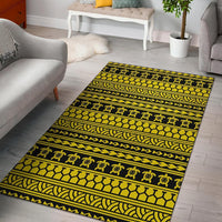 Hawaii Area Rug Polynesian Tattoo Tribal AH Rug Yellow - Polynesian Pride