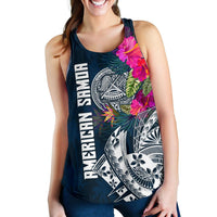 American Samoa Women's Racerback Tank - Polynesian Hibiscus with Summer Vibes - Polynesian Pride
