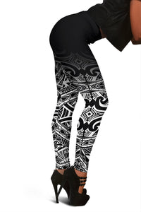Polynesian Women's Leggings - Fog White Version - Polynesian Pride